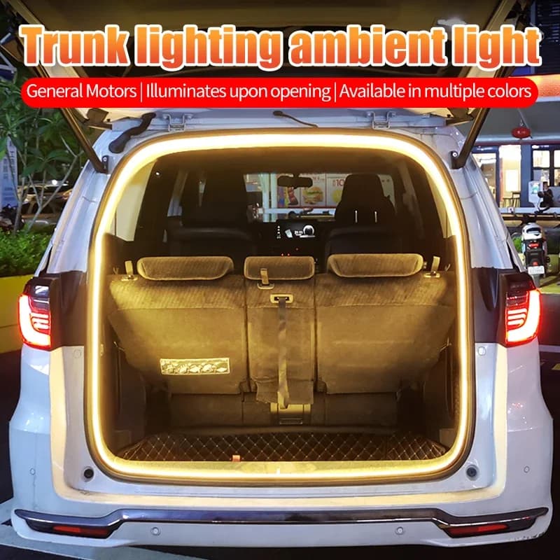 Car Trunk Dynamic Flowing Light Strip 400cm Automatic On/Off Scanning Lamp Flexible Waterproof Light Strip Hidden Installation