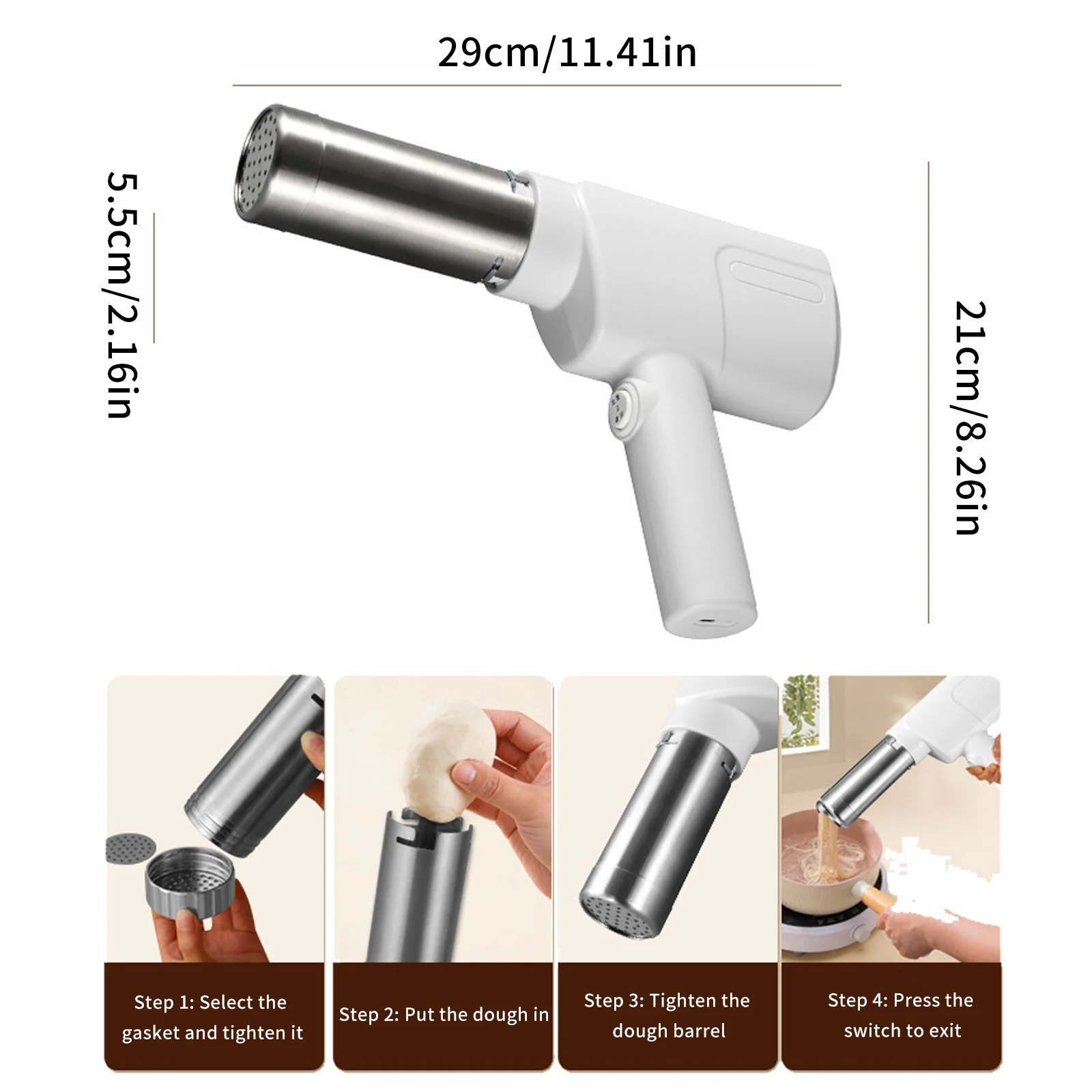 Wireless Noodle Maker Electric Pasta Maker Machine with 1500 mAh Battery, Easy Clean Home Kitchen Tool, Ideal for Homemade Ramen