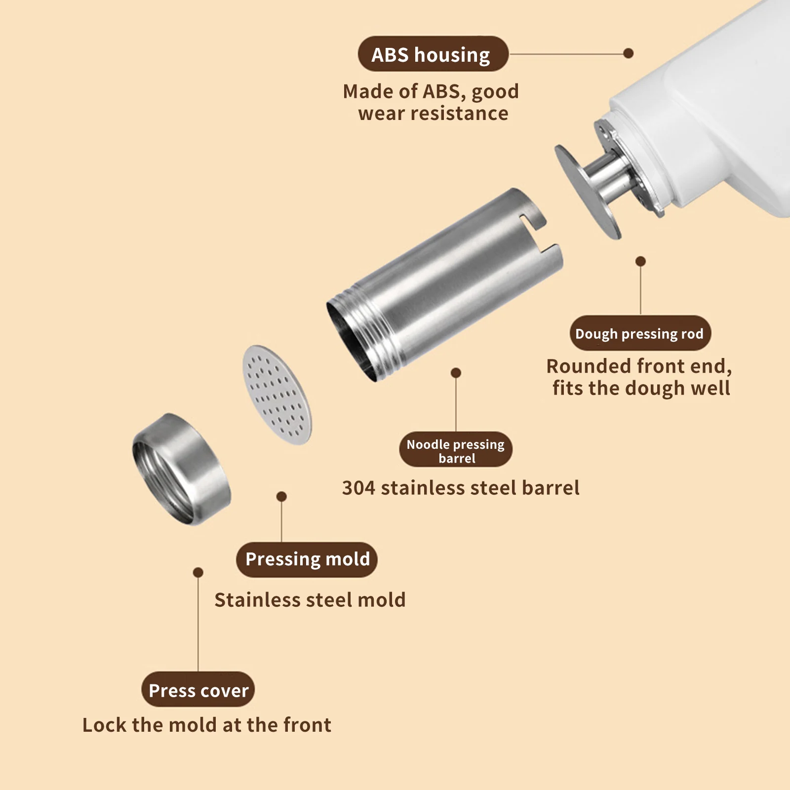 Wireless Noodle Maker Electric Pasta Maker Machine with 1500 mAh Battery, Easy Clean Home Kitchen Tool, Ideal for Homemade Ramen