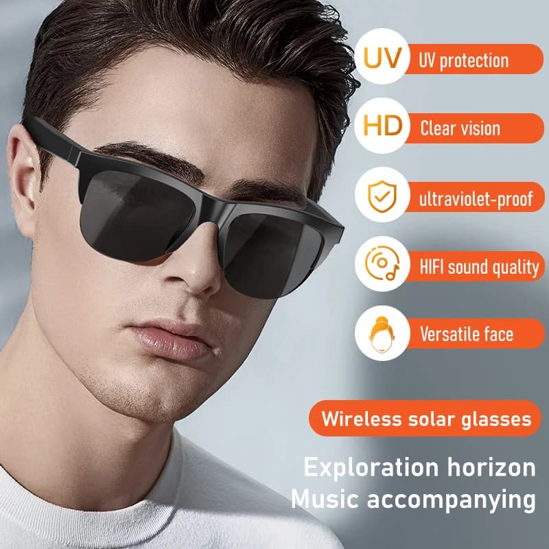 Smart  Sunglasses Glasses Wireless Bluetooth Call Outdoor Sports Headphones HIFI Blue Light Waterproof Anti-UV